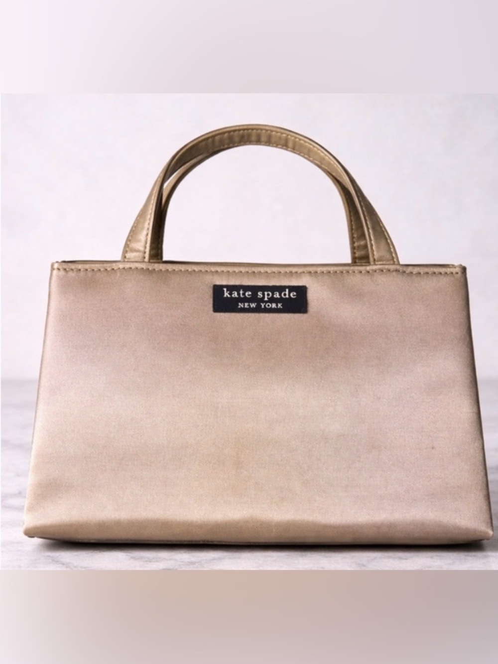 Like New! kate  spade Gold Satin Tote with Top Handles 💛